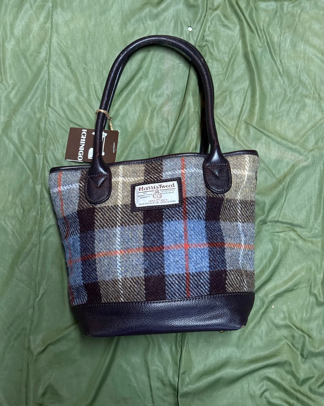 해리스트위드 트위드 체크 토트백 상품이미지1