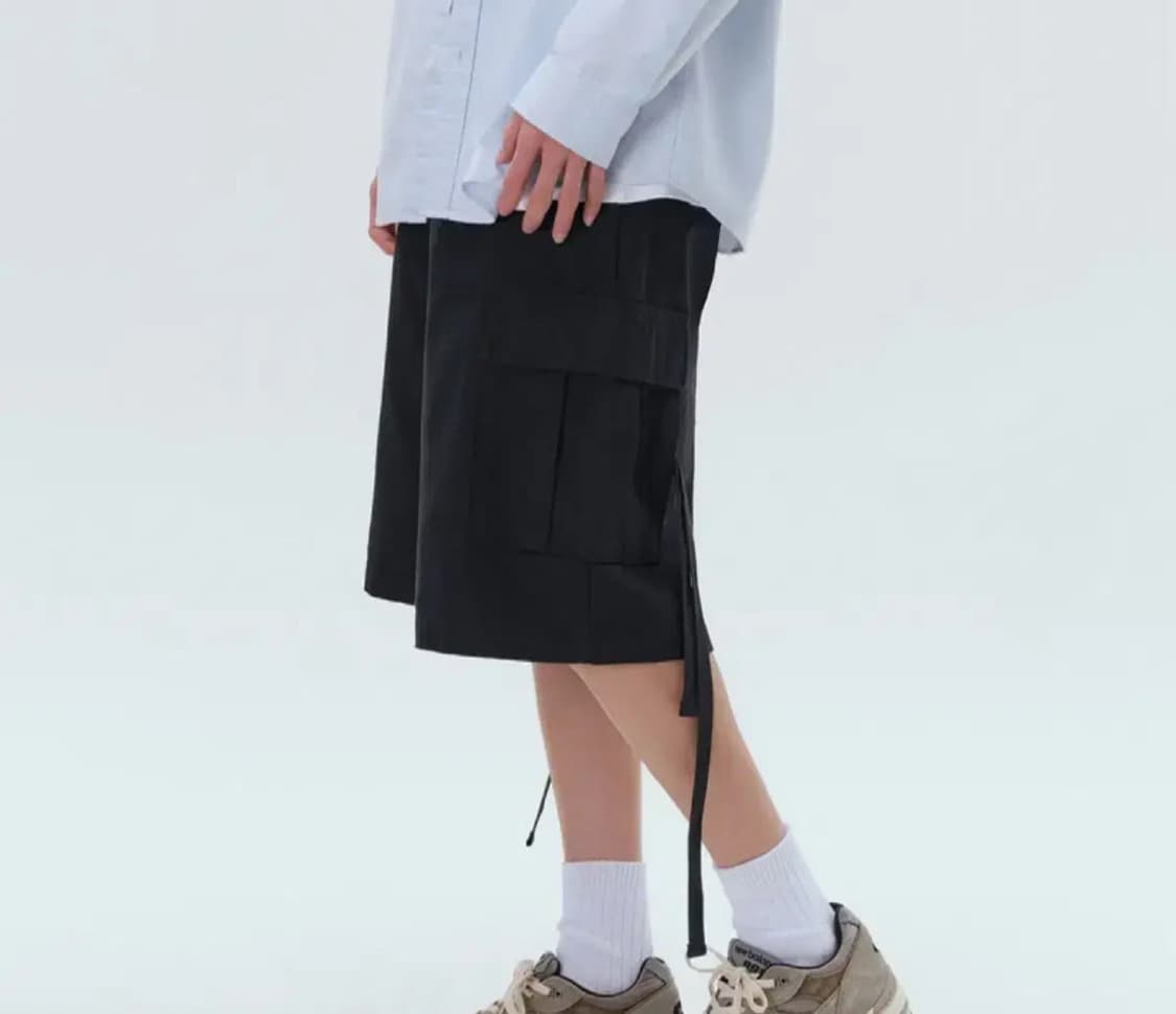 무탠다드 브리티쉬 아미 카고 버뮤다 팬츠 블랙 30 상품이미지1