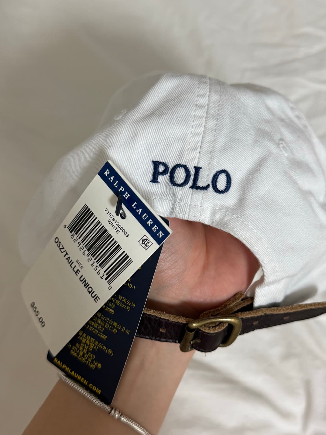 택O,새상품) 폴로 랄프로렌 화이트 볼캡 상품이미지4