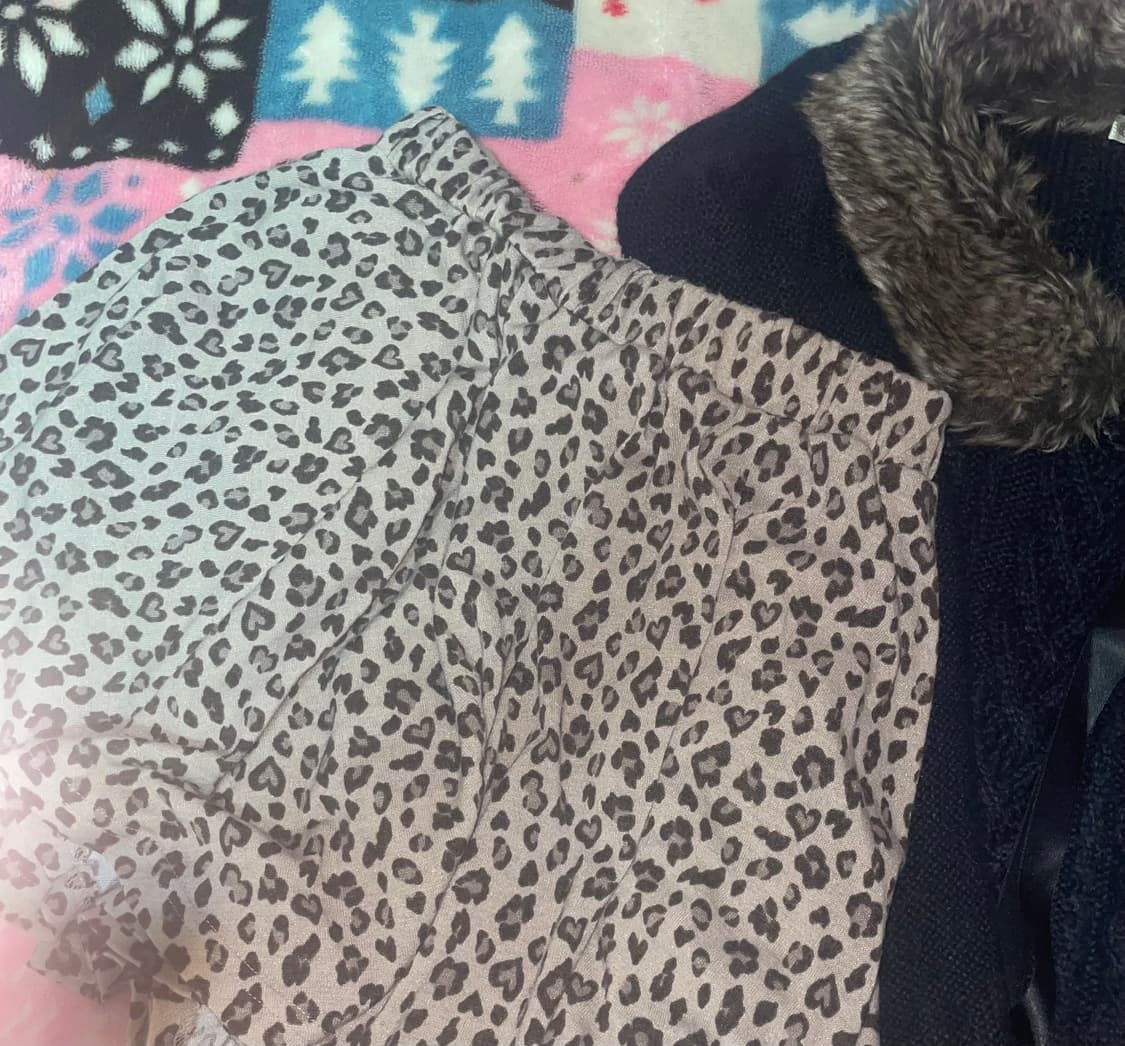 엑시즈팜 퍼 니트 + 호피 스커트 일괄 y2k 갸루 로걀 히메 상품이미지2