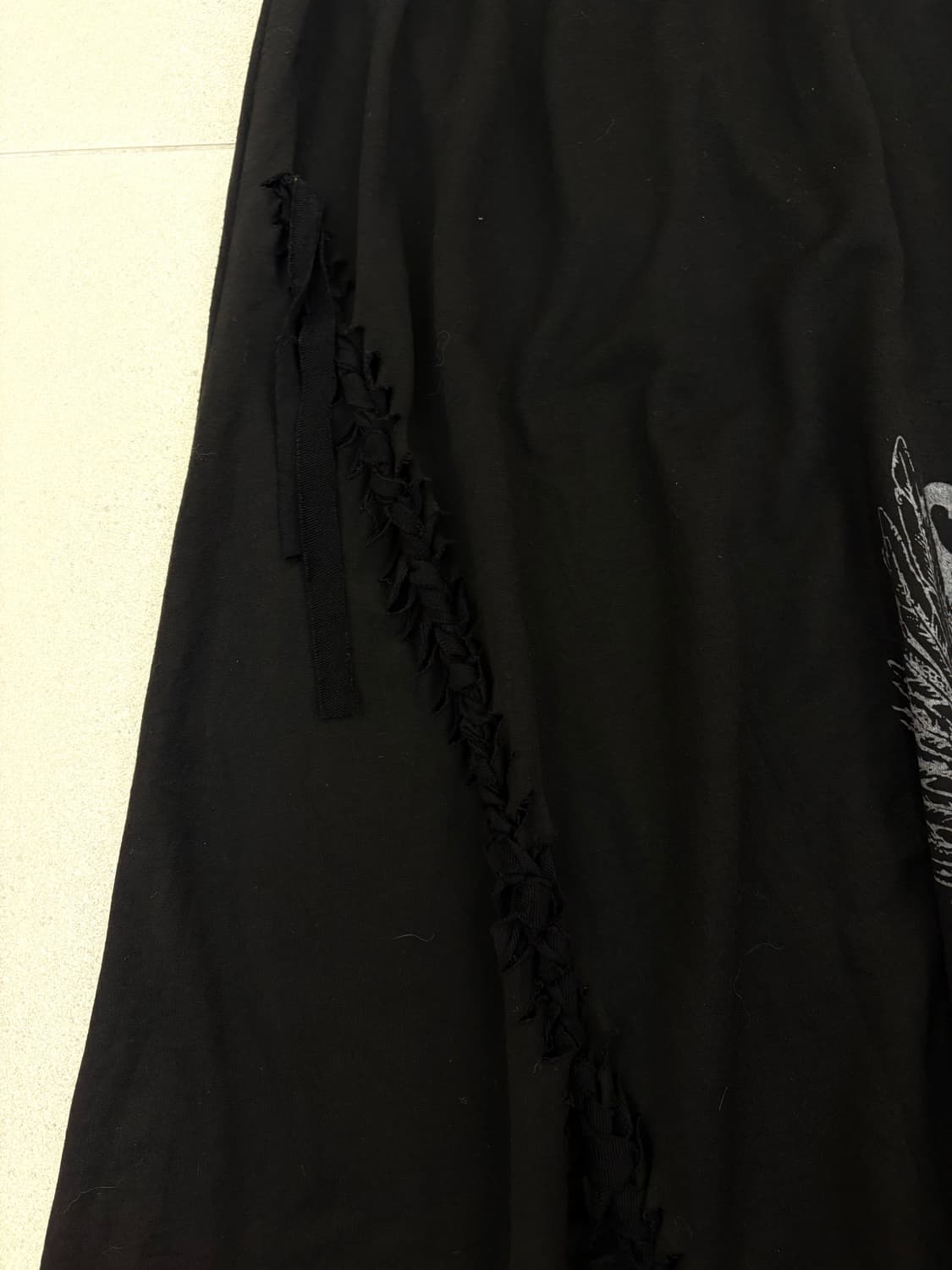 펑크 프린팅 트위스트 롱 스커트 상품이미지3