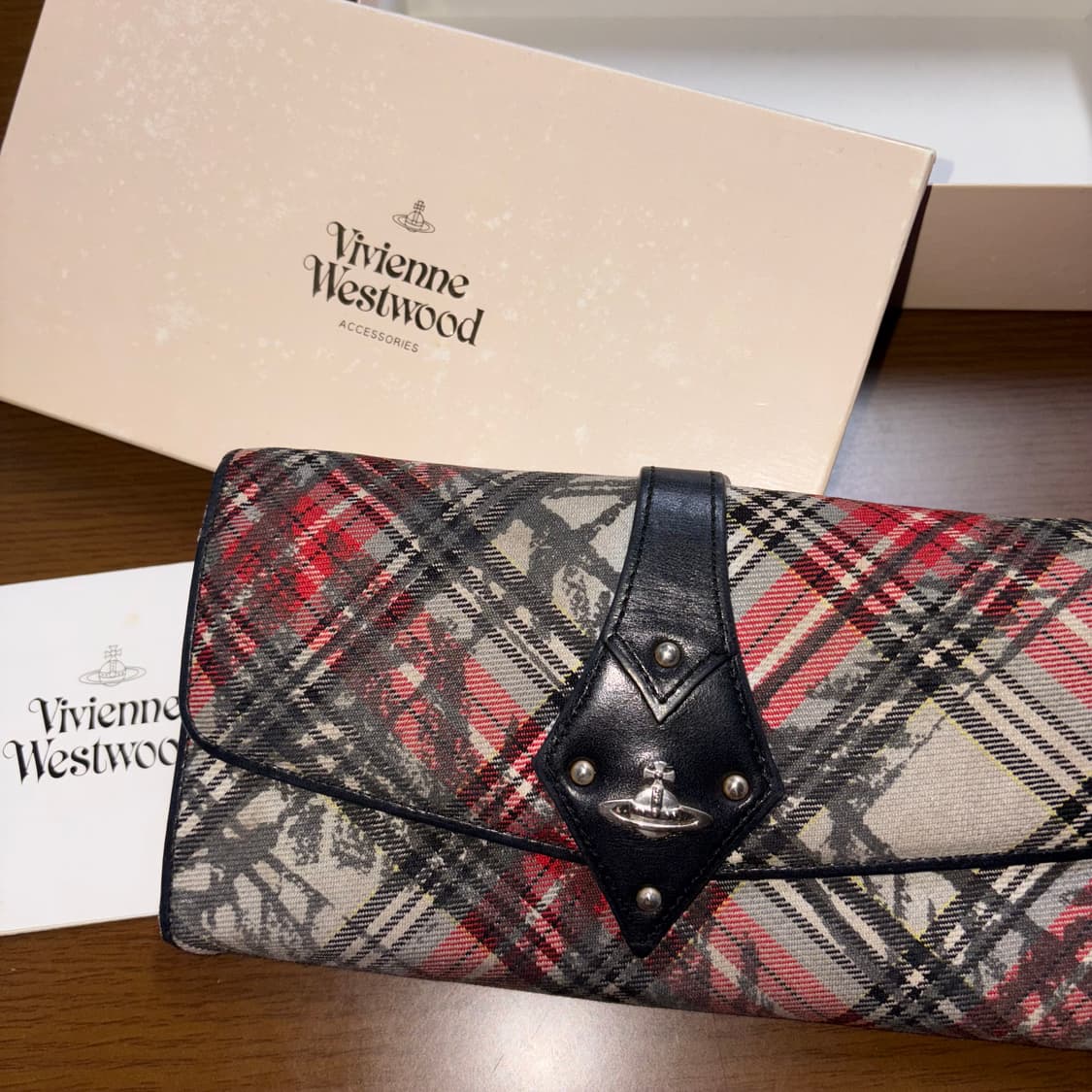 빈티지) 희귀매물 00s 비비안웨스트우드 타탄체크 장지갑 상품이미지1