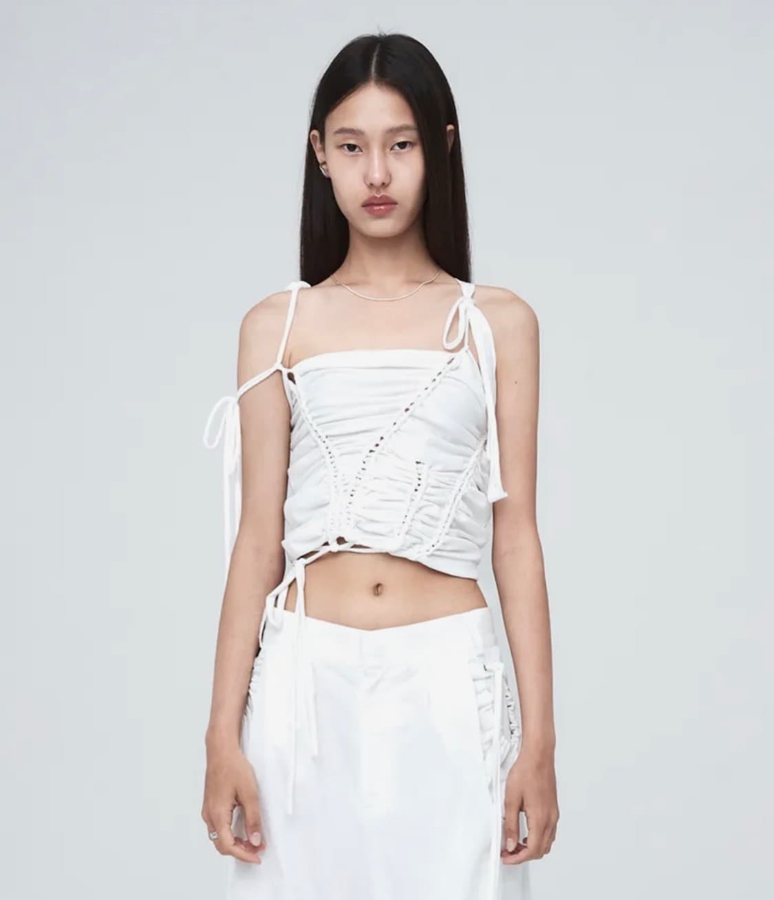 나체 BRAID DROP SLEEVELESS WHITE 상품이미지1