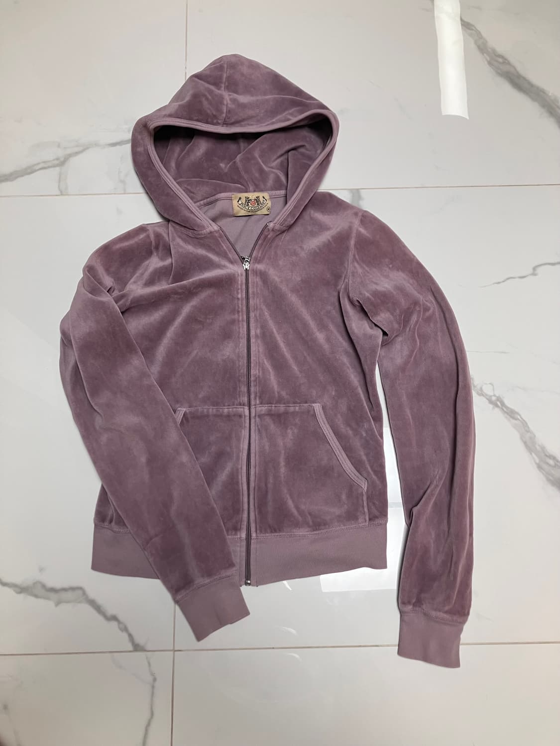 Y2K 쥬시 꾸뛰르 더스티 로즈 벨루어 후드 집업 상품이미지1