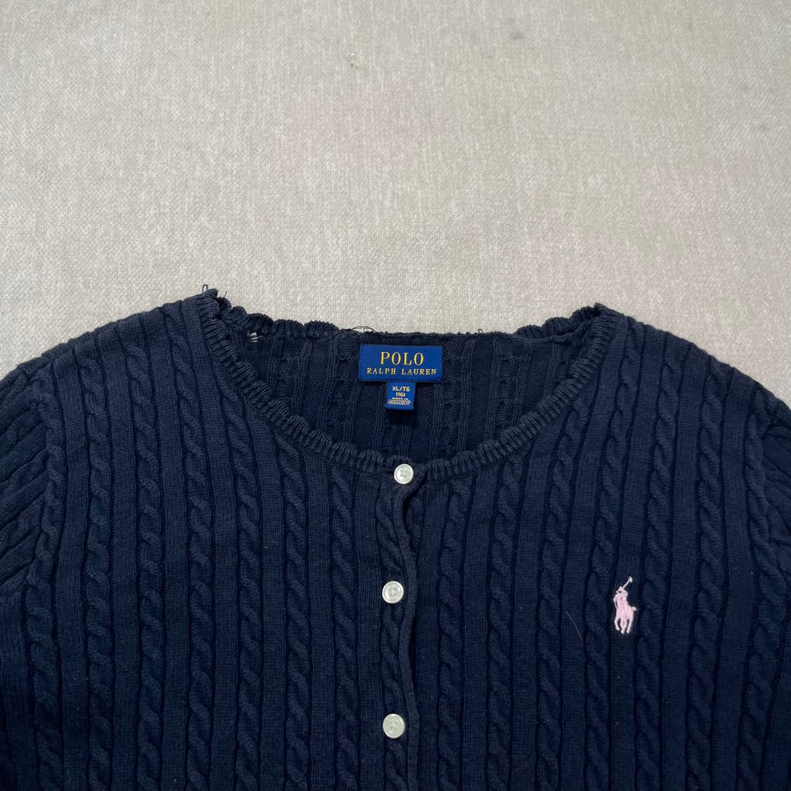 W 95 폴로 랄프로렌 프릴 꽈배기 가디건  상품이미지2