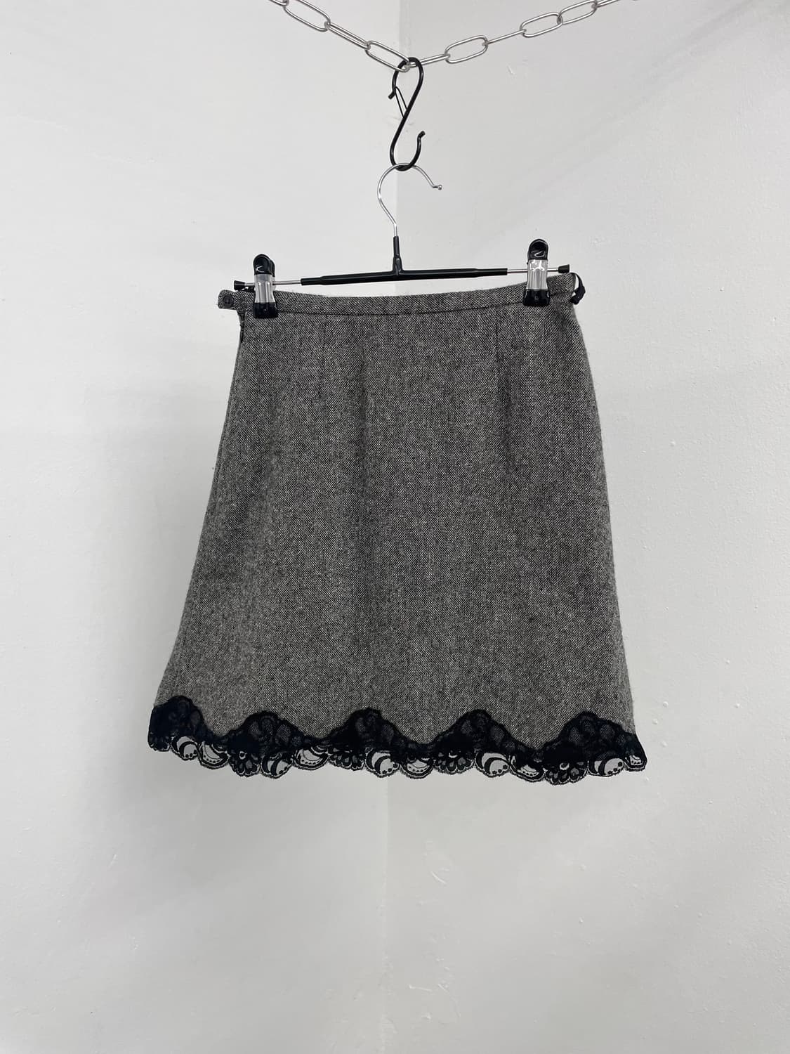 울 플리츠 레이스 스커트 상품이미지5