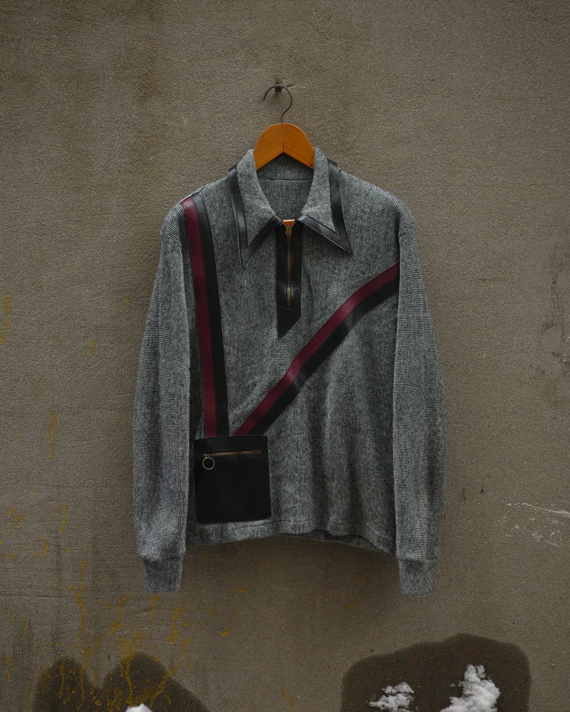 60‘s 70‘s 빈티지 모드 컨템포러리 쿼터 집 니트 폴로셔츠 상품이미지1