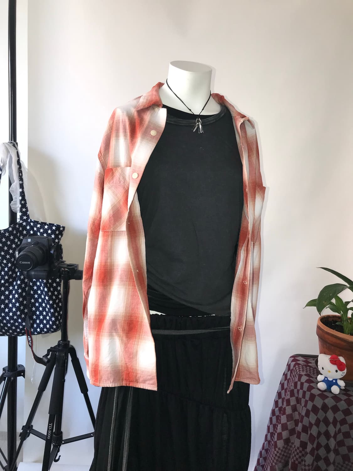(UNISEX) VINTAGE E.L Ombre Check Shirts 상품이미지1