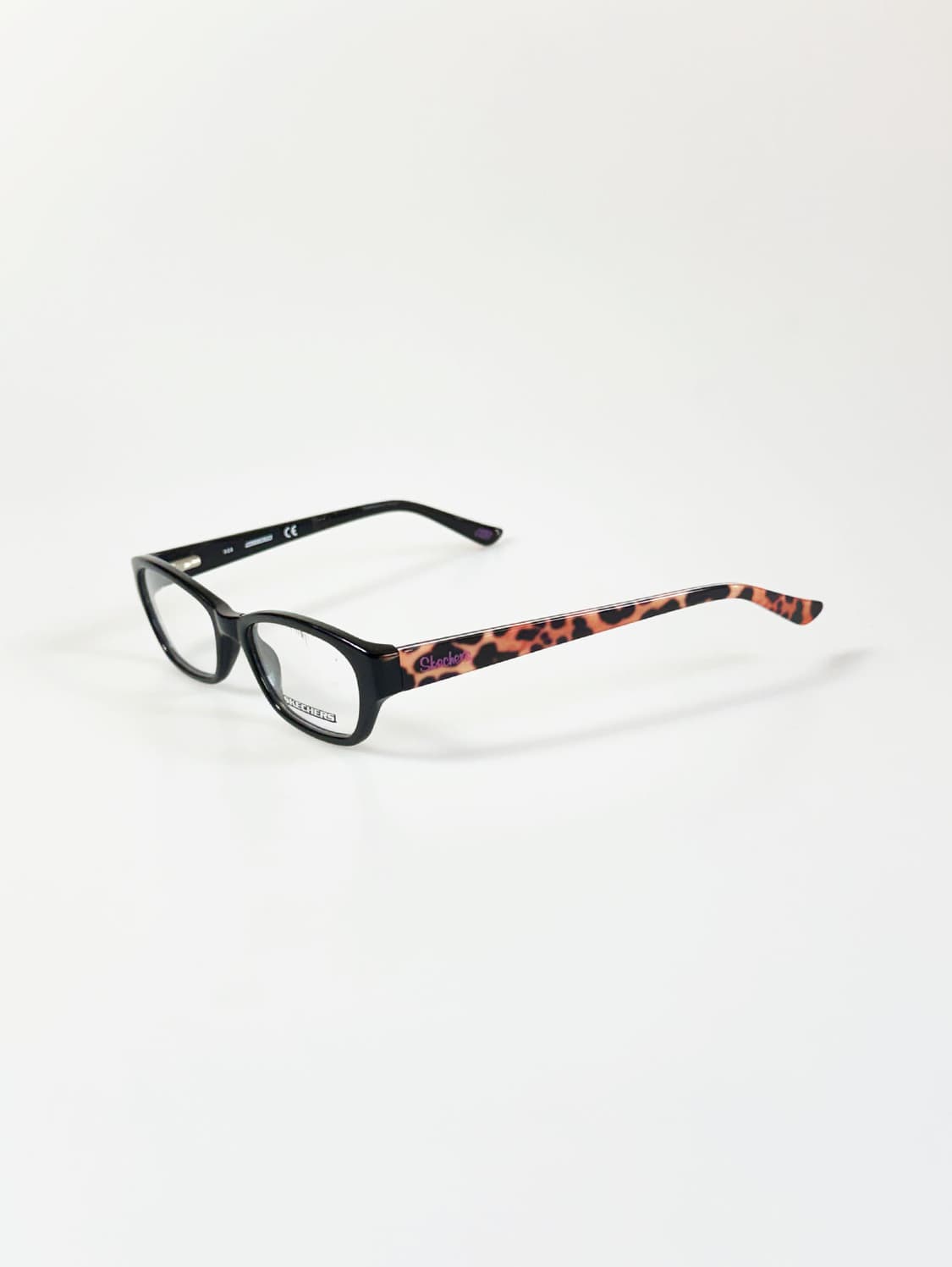 SKECHERS 블랙 스퀘어 뿔테 프레임 빈티지 안경 상품이미지3