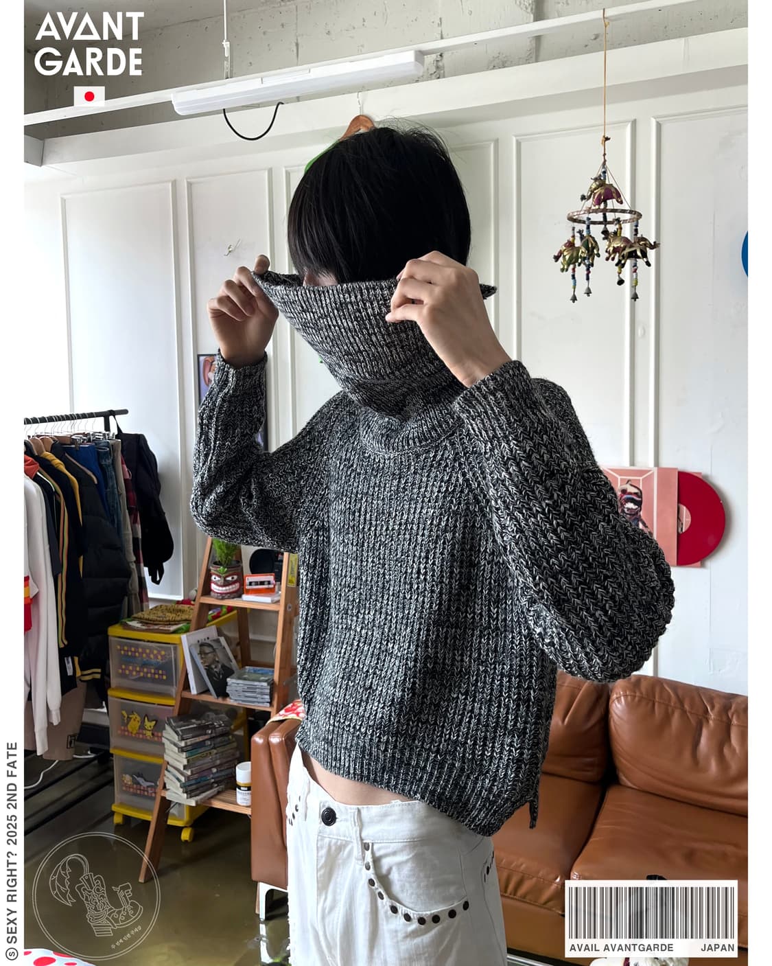 Avail Avantgarde Bertha Collar Gray Knit 상품이미지1