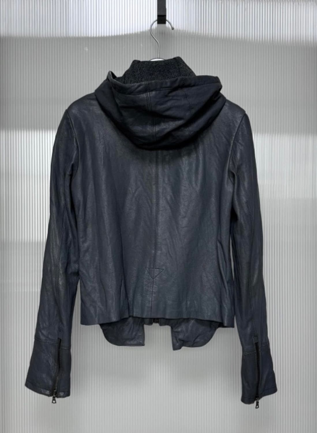 블루그레이 리얼레더 후드 집업 상품이미지3