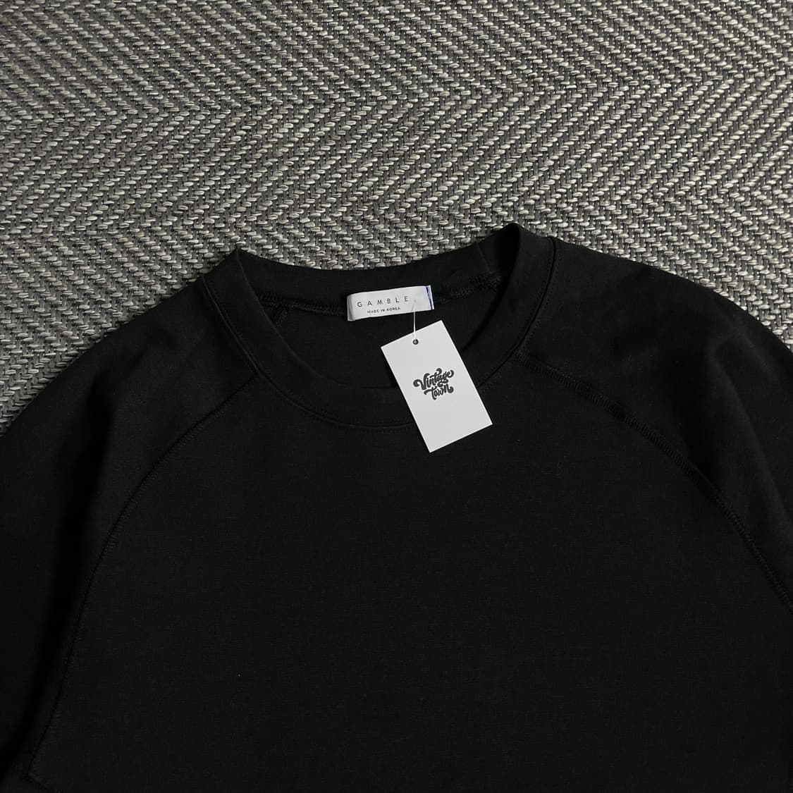 갬블 블랙 미니멀 머슬핏 티셔츠o 3672 상품이미지4