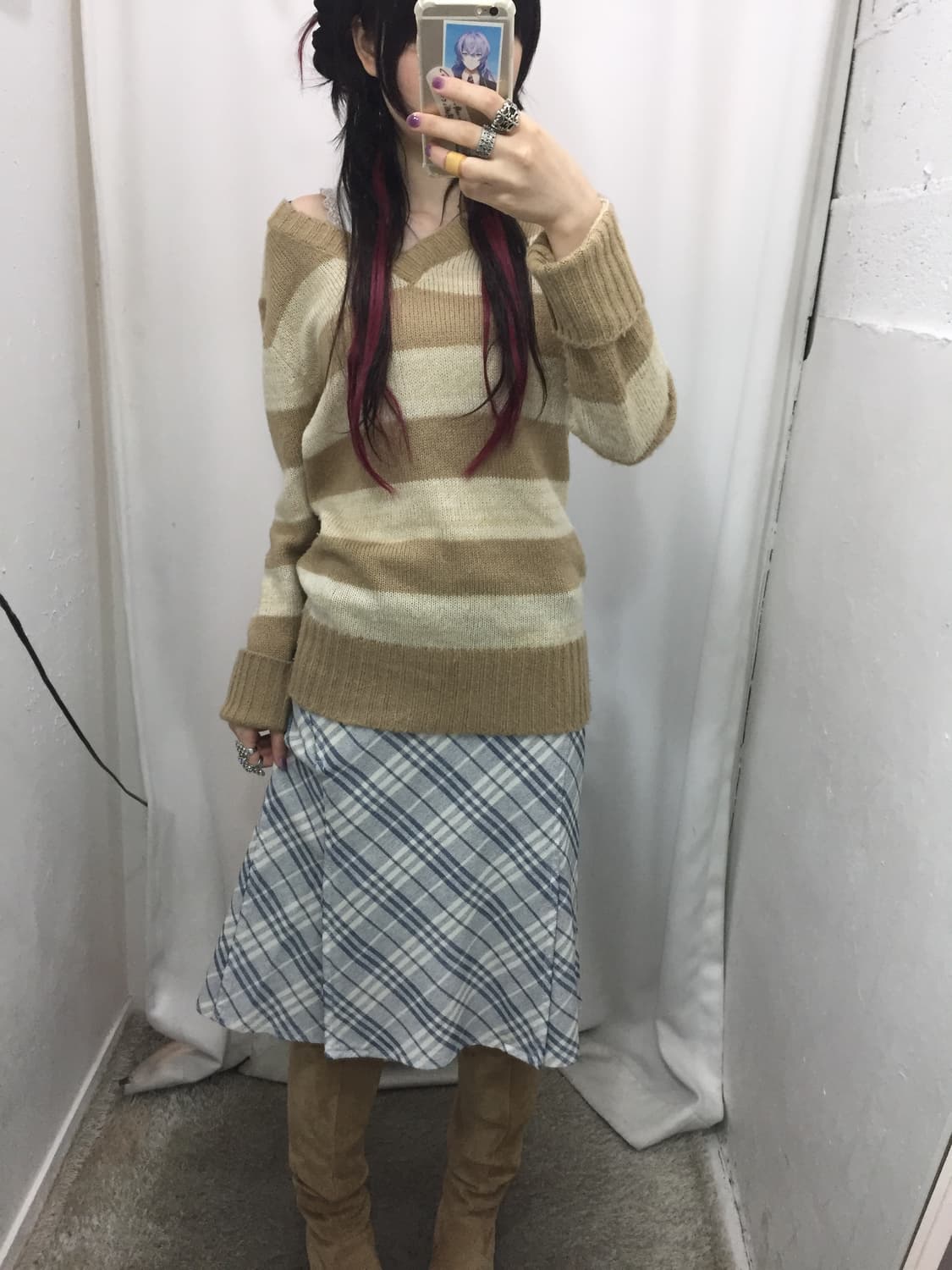 버버리 블루 라벨 소라 체크 스커트 🩵 상품이미지4