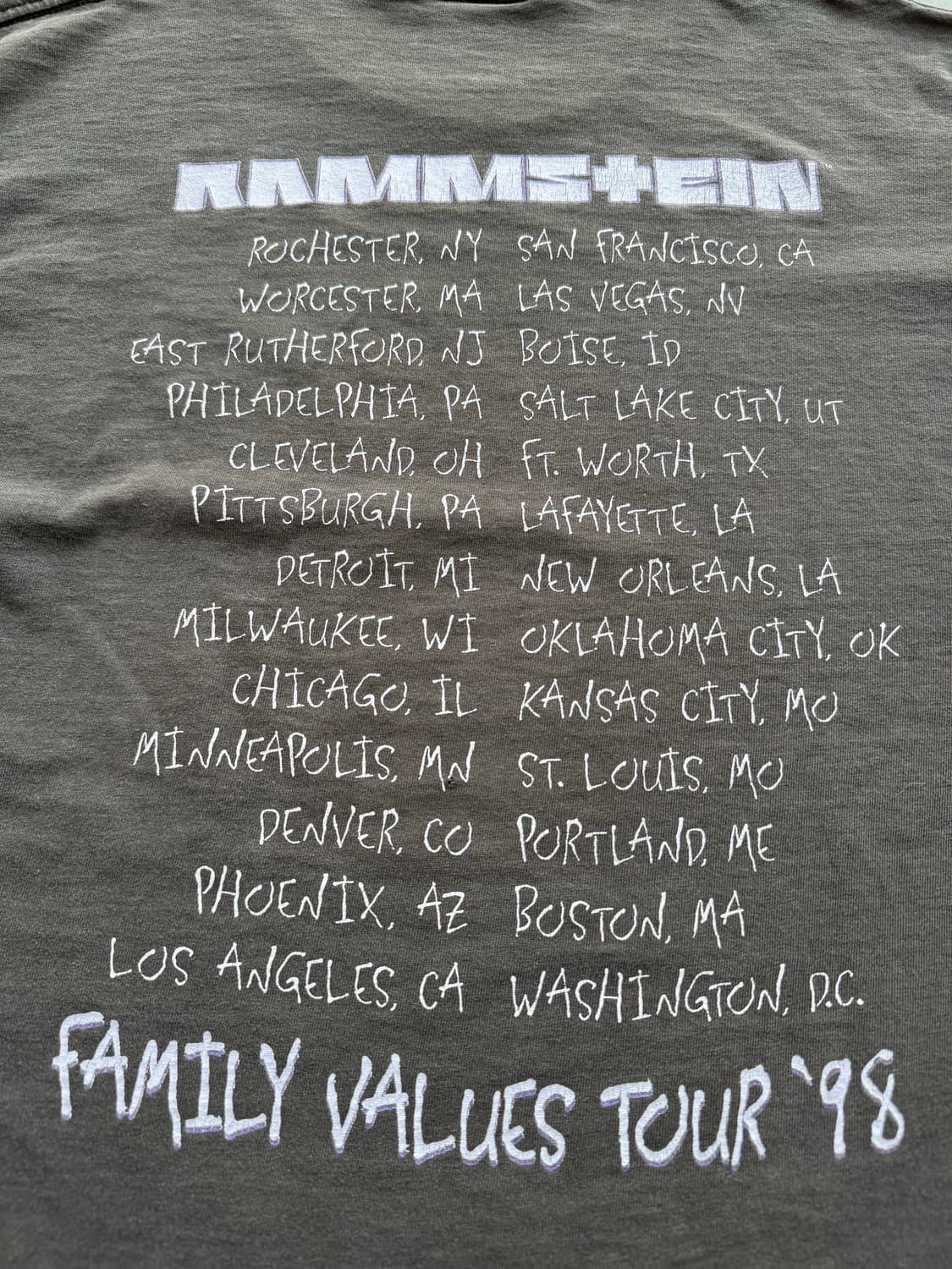 람슈타인 1998‘s 빈티지 투어 티셔츠 상품이미지4