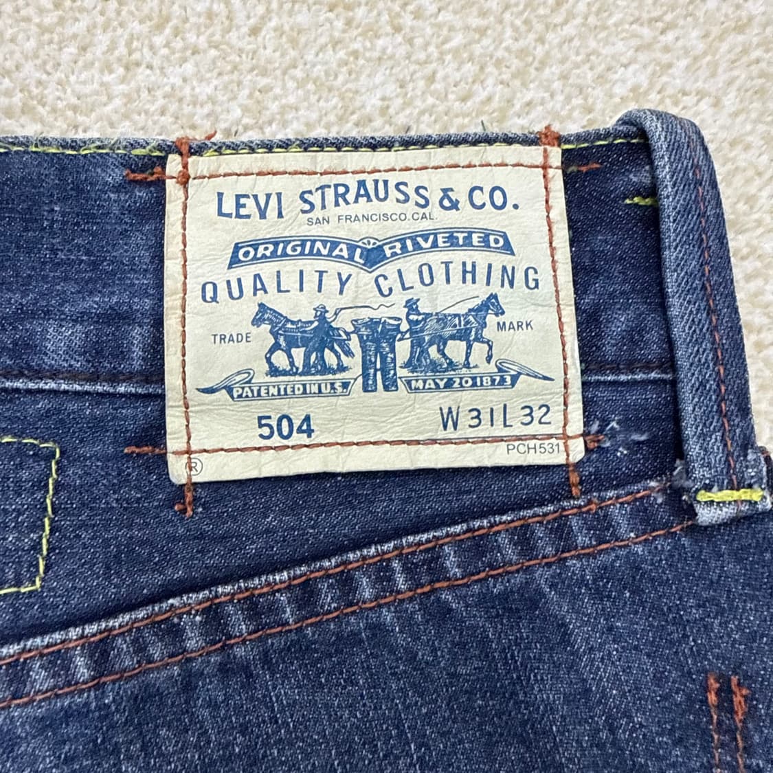 W31 L32 리바이스 504 데님팬츠0213T2 상품이미지3