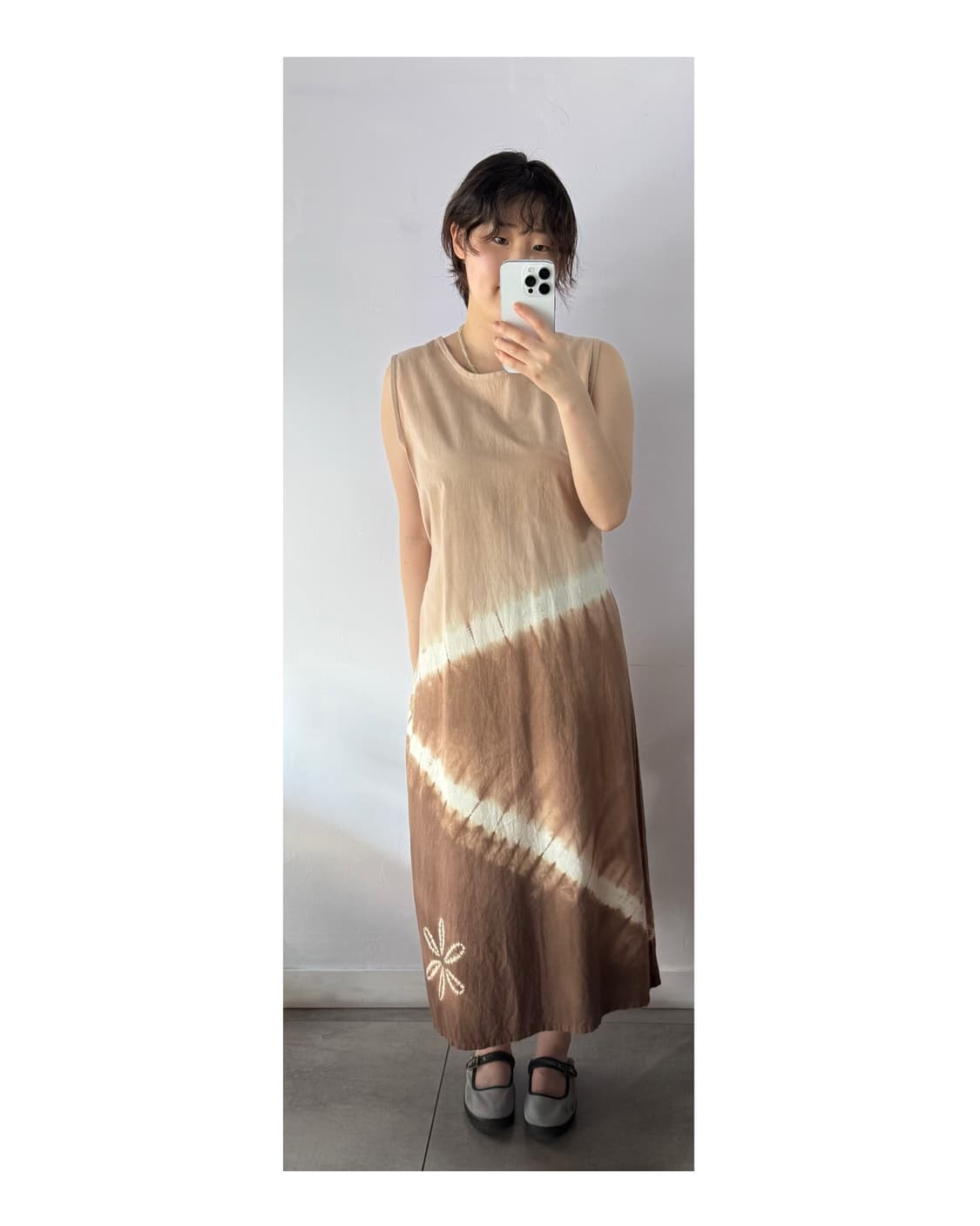에스닉 브라운 꽃 원피스 일본빈티지 상품이미지1