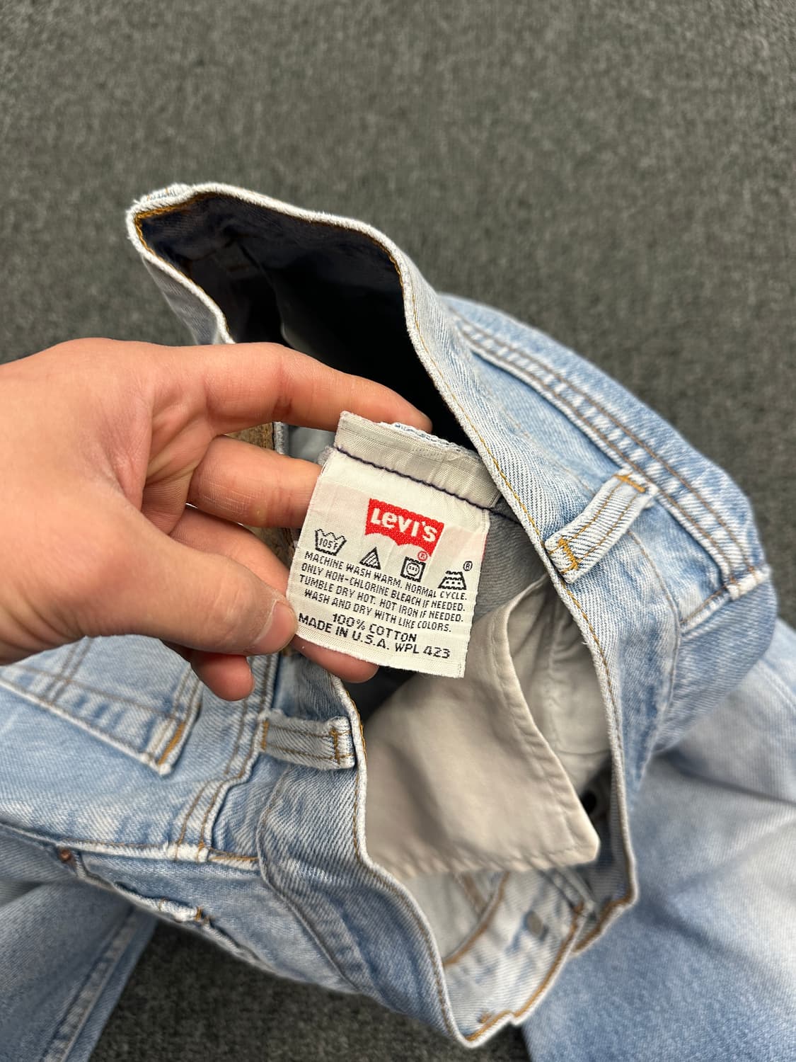 31/34) 90s 리바이스 501 연청 데님팬츠 상품이미지7