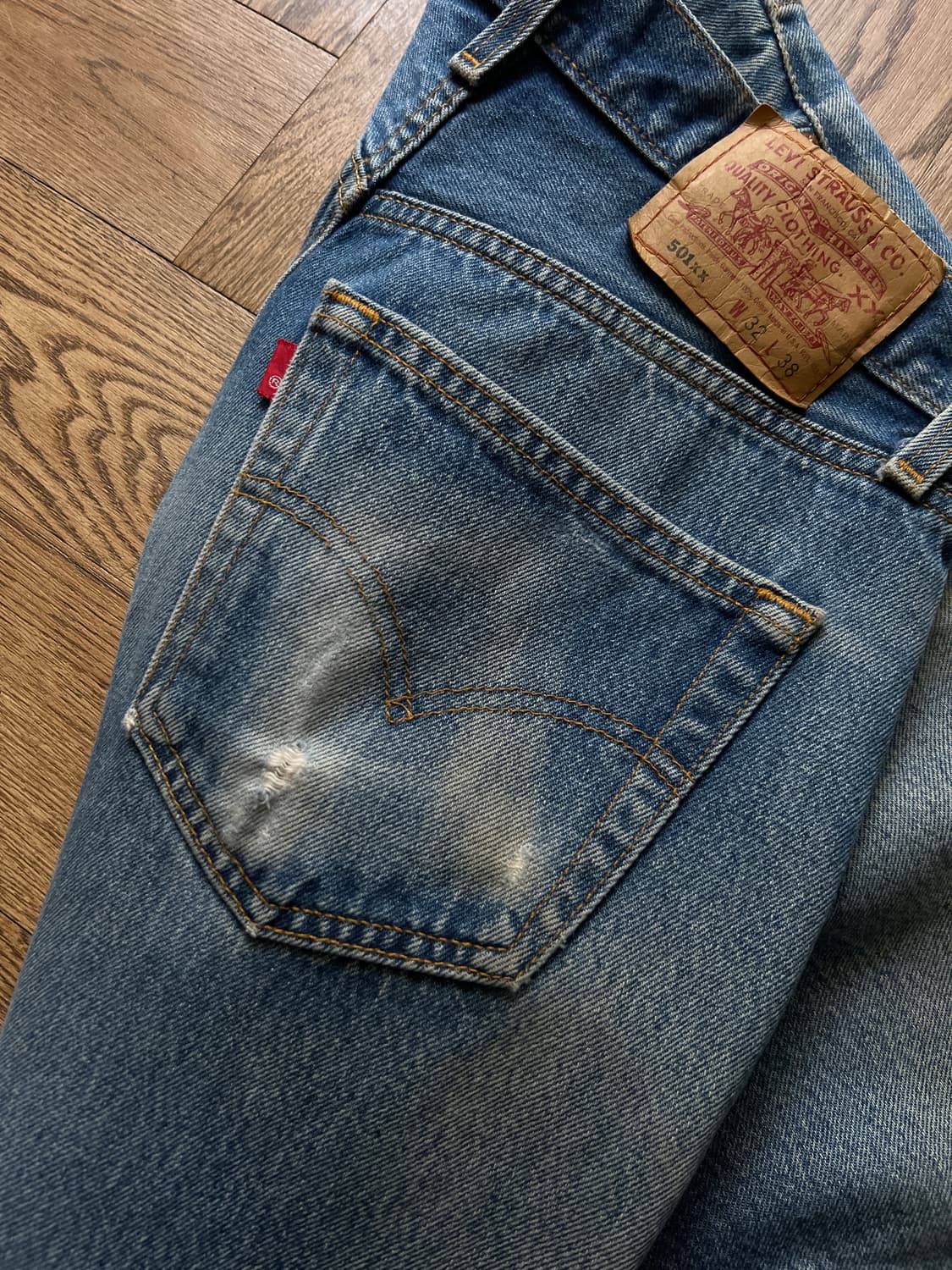 [32]90's 리바이스 501XX USA Made 데님 팬츠 S32 상품이미지6