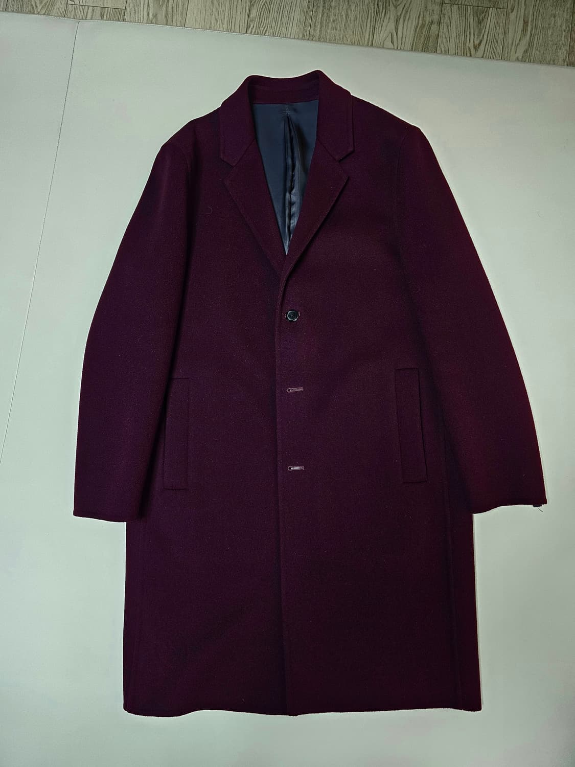 타임옴므 와인색 캐시미어 코트 상품이미지1