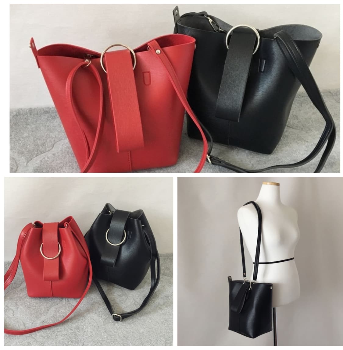 블랙 토트 크로스백 상품이미지1