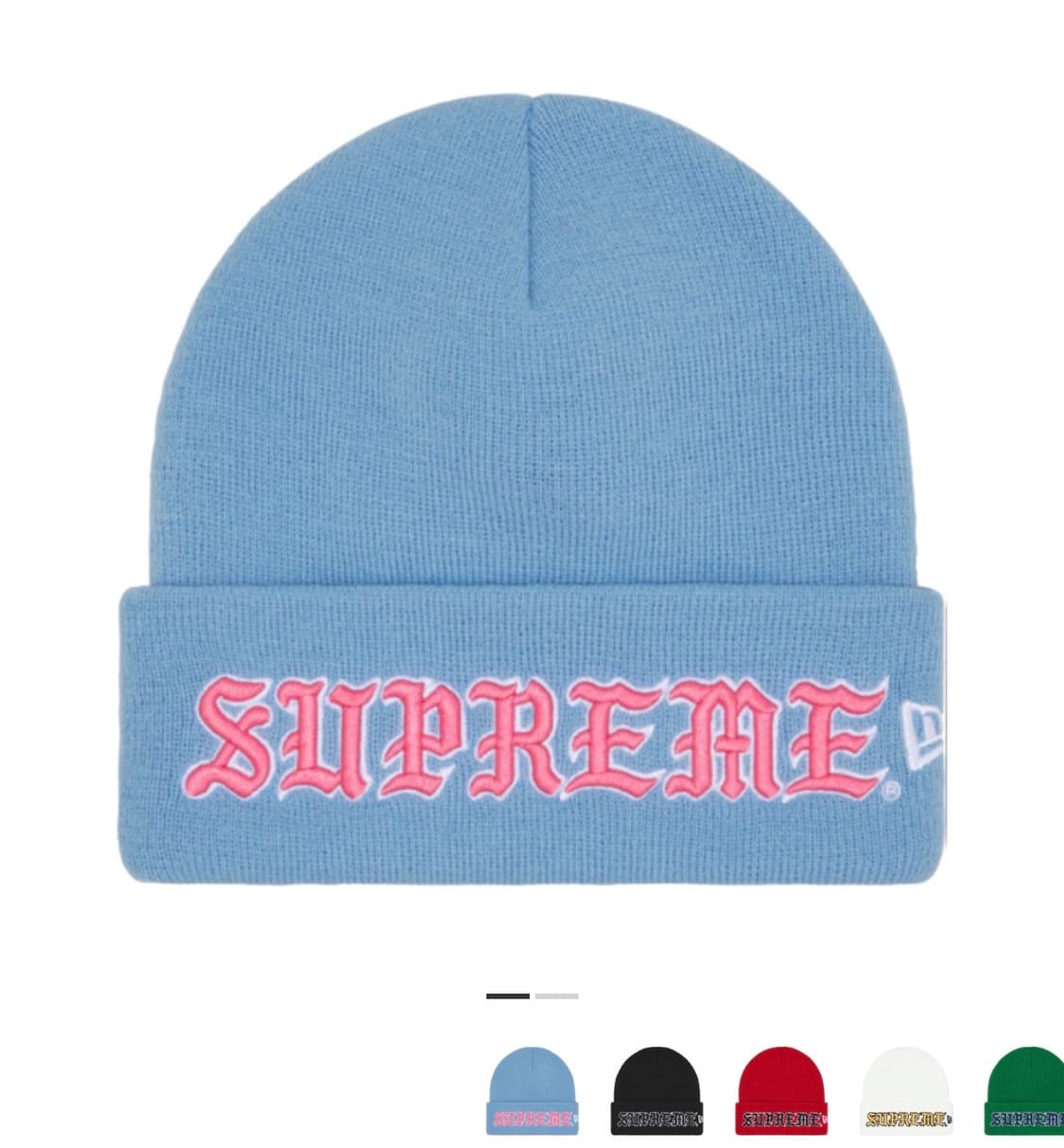 슈프림 뉴에라 올드 잉글리쉬 비니 라이트 블루 상품이미지1