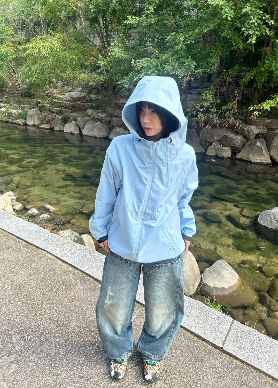 [unisex] 스톰가드 고어텍스 윈드브레이커-blue 상품이미지3