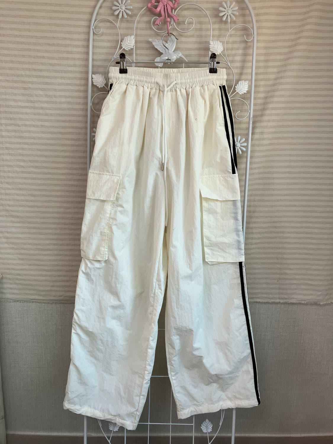 빈티지 아이보리 트랙 조거팬츠 y2k 스트릿 갸루 펑키 일본빈티지560  상품이미지1