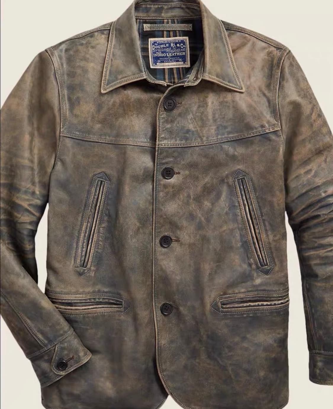 rrl 인디고 레더 카코트 xl 상품이미지1