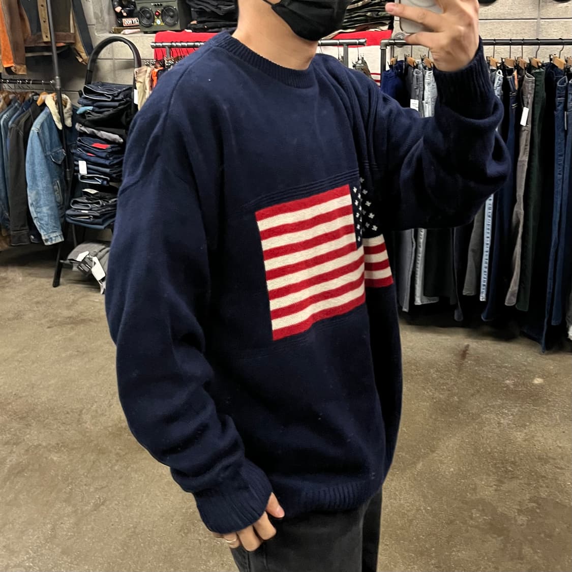 빈티지 성조기 니트 (110) 상품이미지2