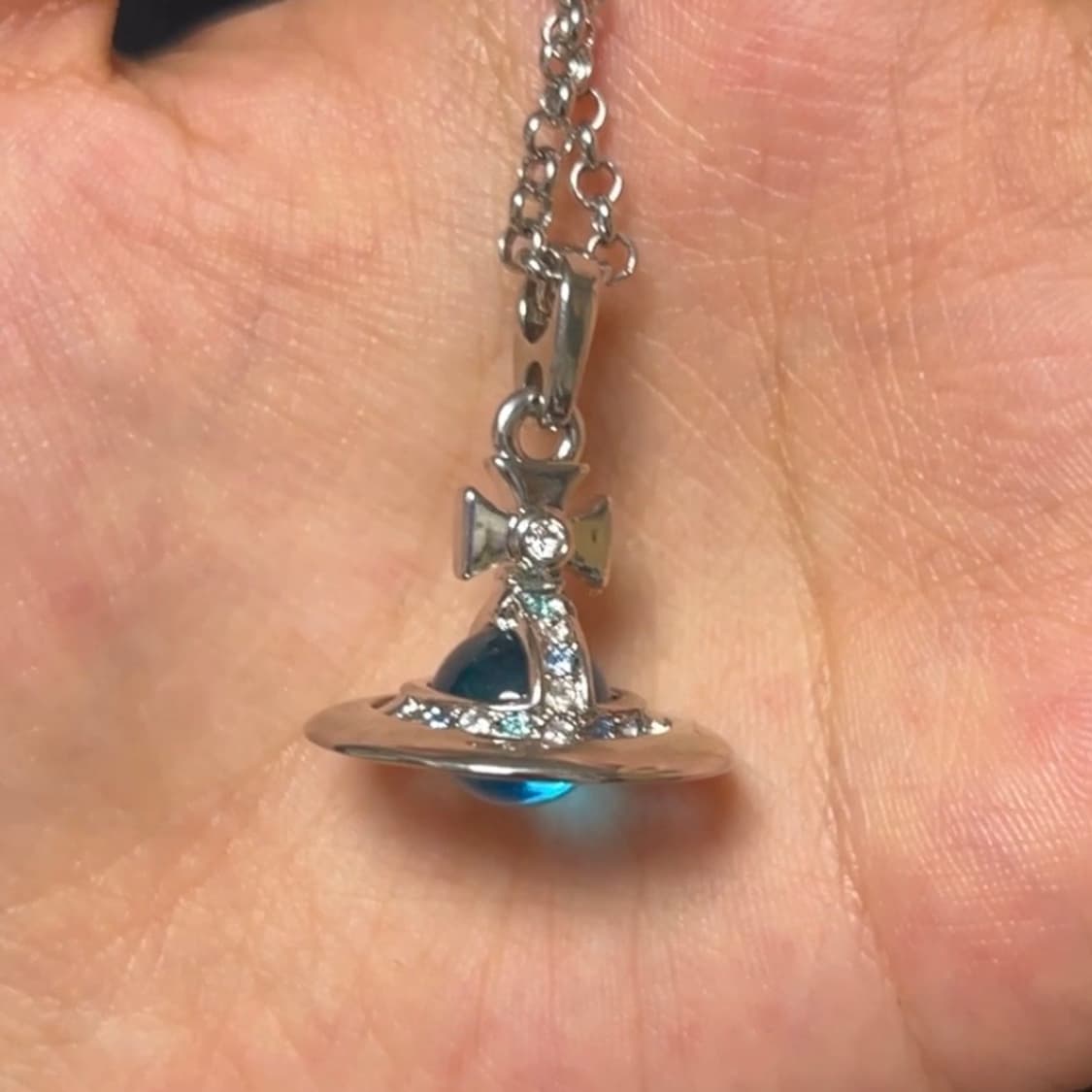 [비비안웨스트우드] Orb Necklace Blue Stone (Full 상품이미지7