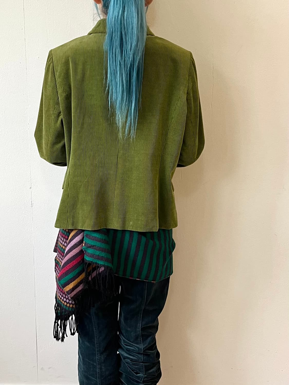 Leilian Ermenegildo Zegna 올리브그린 코듀로이 자켓 상품이미지8