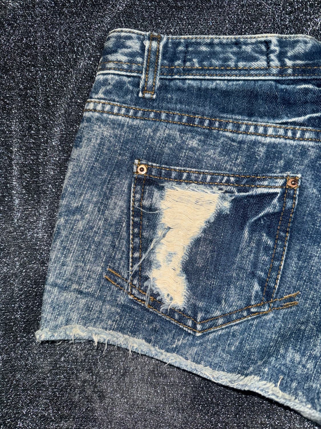 Y2k vintage denim storts 상품이미지4
