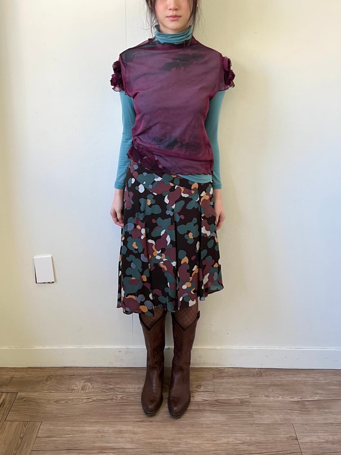 DESPRES 플라워 실크 스커트 상품이미지7