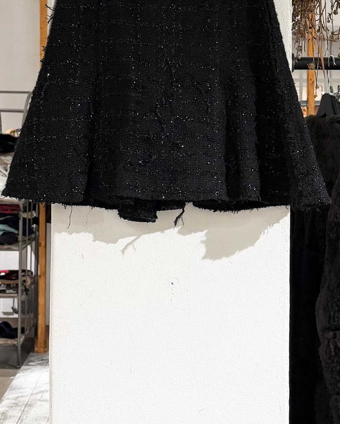 디젤 블랙 트위드 데님 투포켓 에이라인 미니스커트 상품이미지6