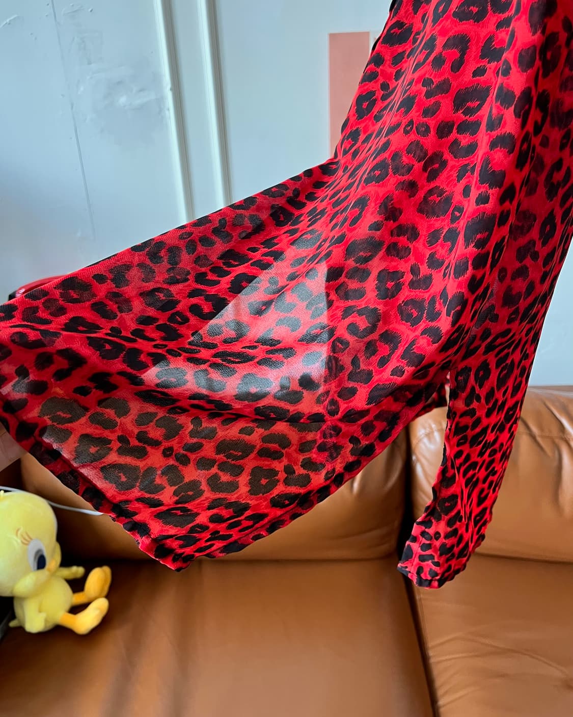 Jpn Red Leopard Pattern Long Shirt 상품이미지7