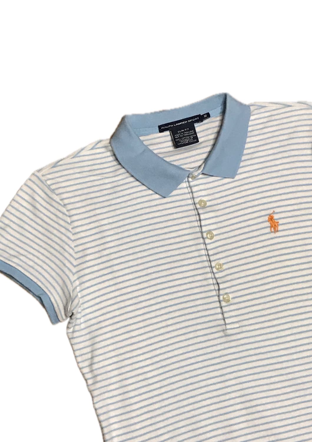 폴로 랄프로렌 베이비블루 스트라이프 슬림핏 티셔츠 상품이미지1