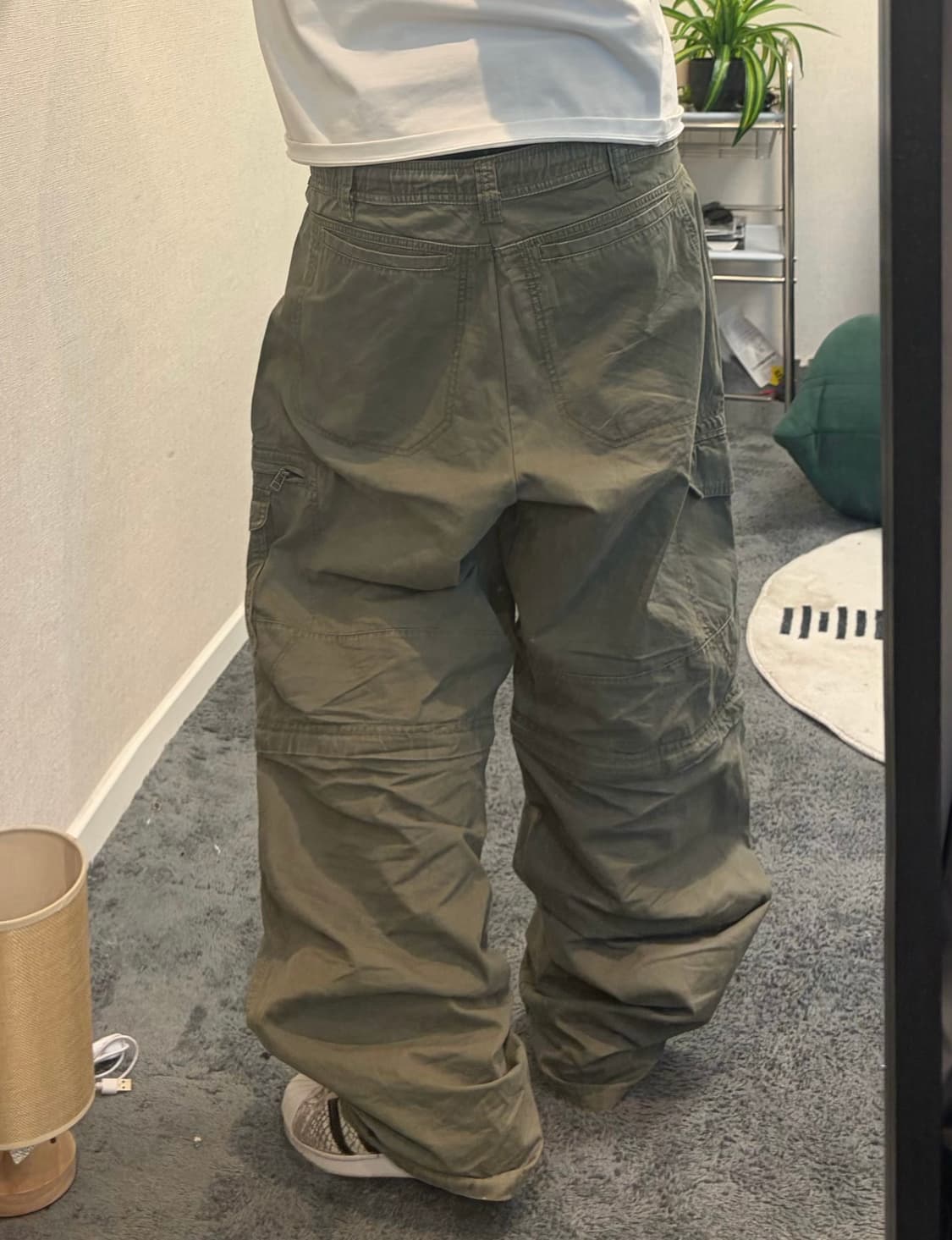 90s workwear 2way khaki cargo wide pants 상품이미지3