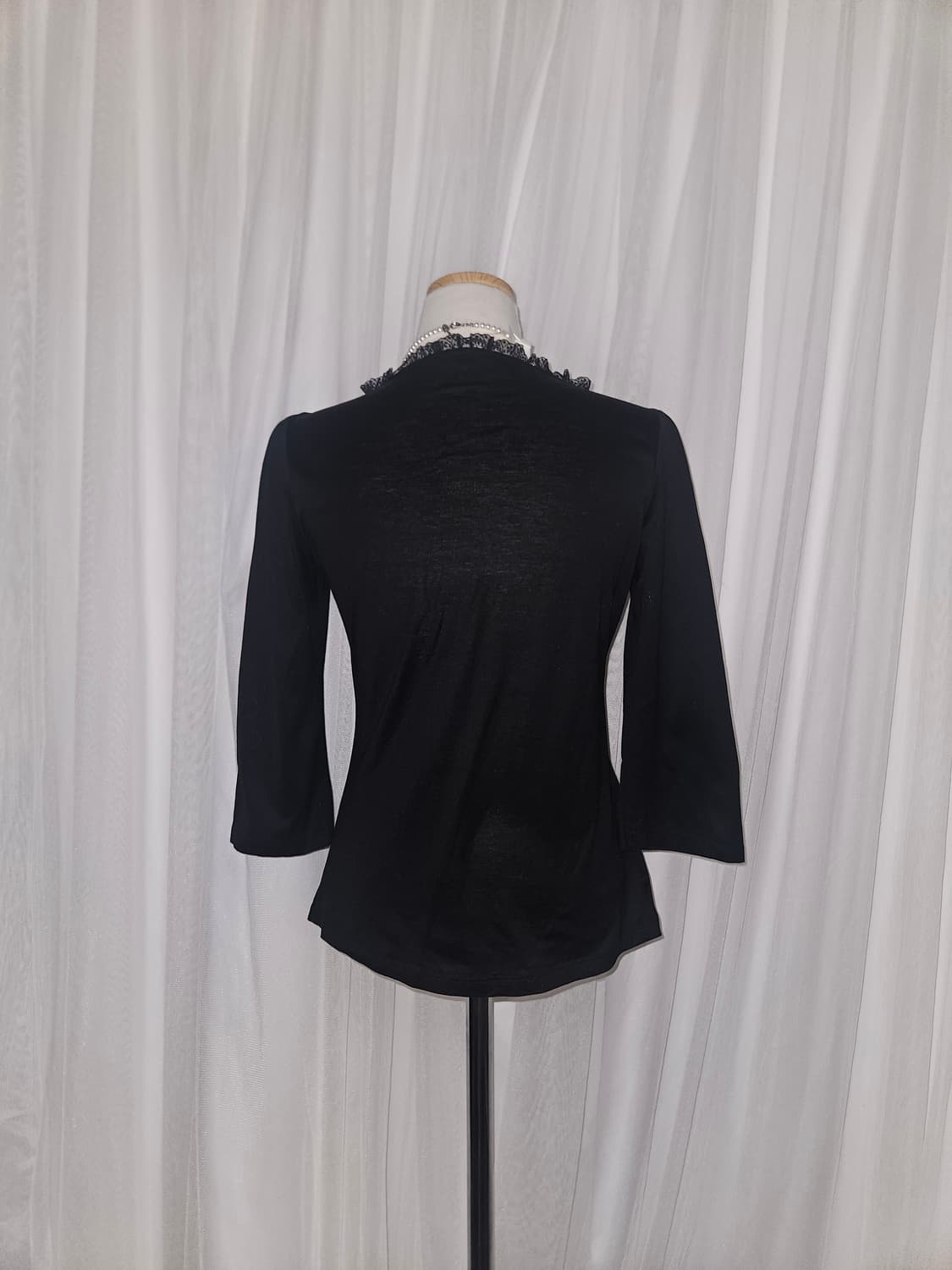 vingt-trois 공겜 블랙 레이스 히메 블라우스 상품이미지3