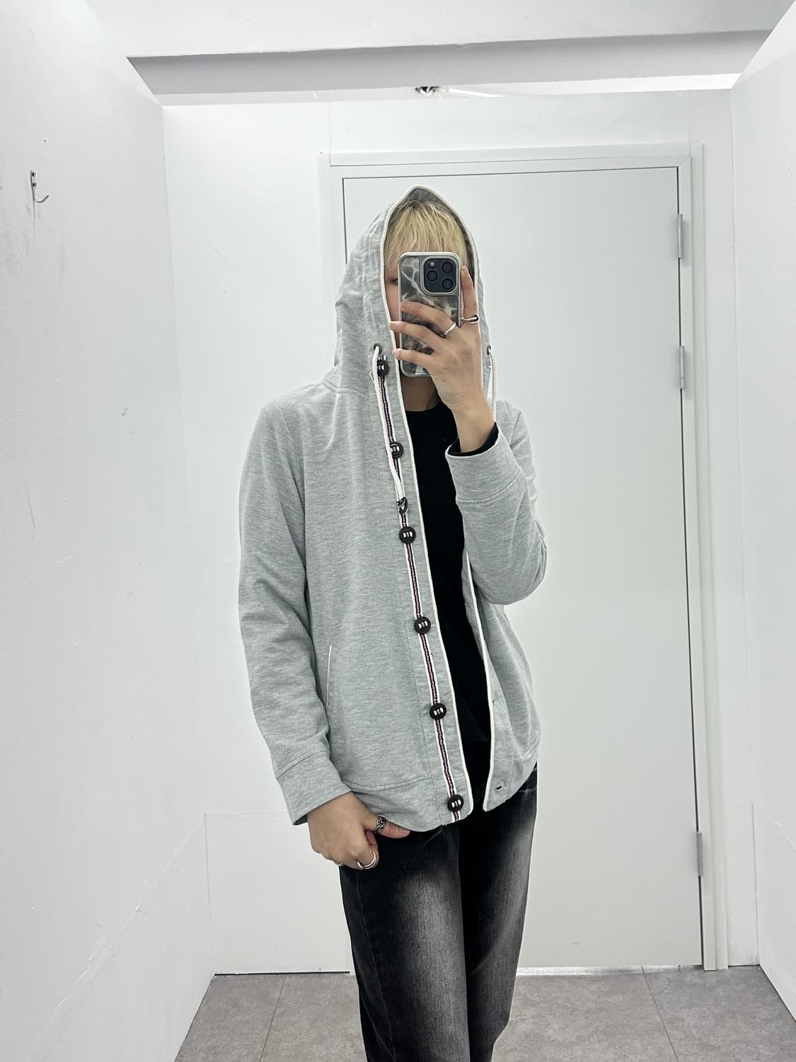 JPN stripe buttoned hoodie 상품이미지1