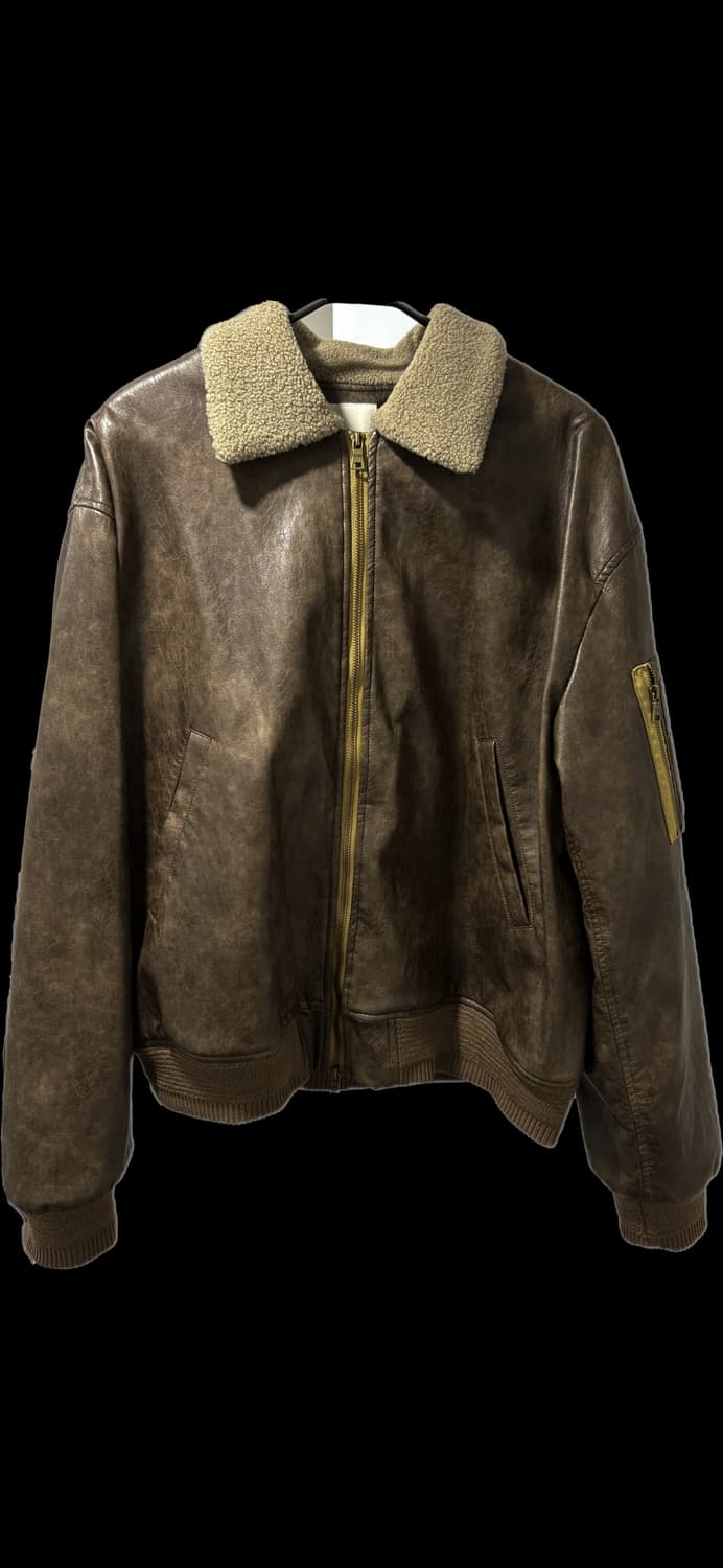 비건 레더 무스탕 외부 미실착  상품이미지1