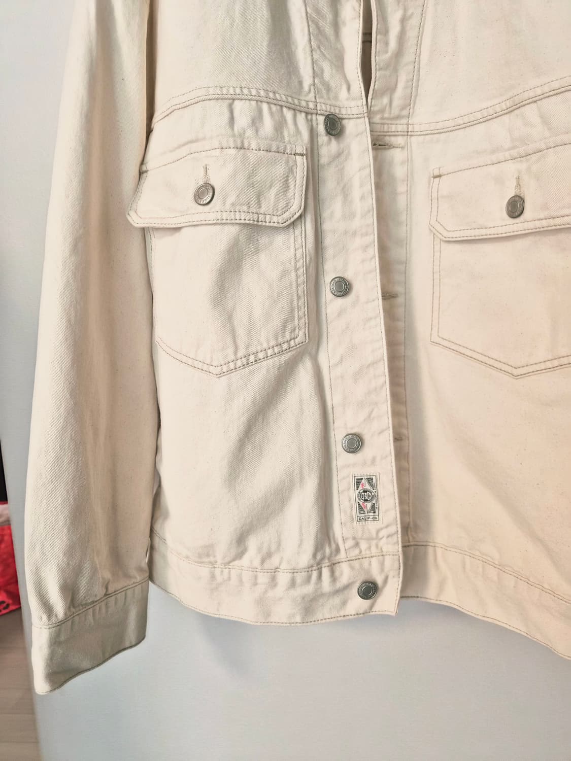 후아유 캘리포니아 코튼 트러커 자켓 (아이보리/XL) 상품이미지3