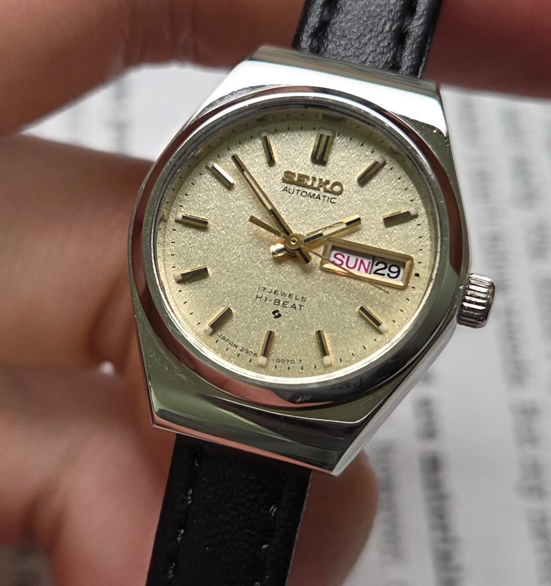 레어] 빈티지 세이코 하이비트 골드 보카시 다이얼 데이데이트 여성용  상품이미지4