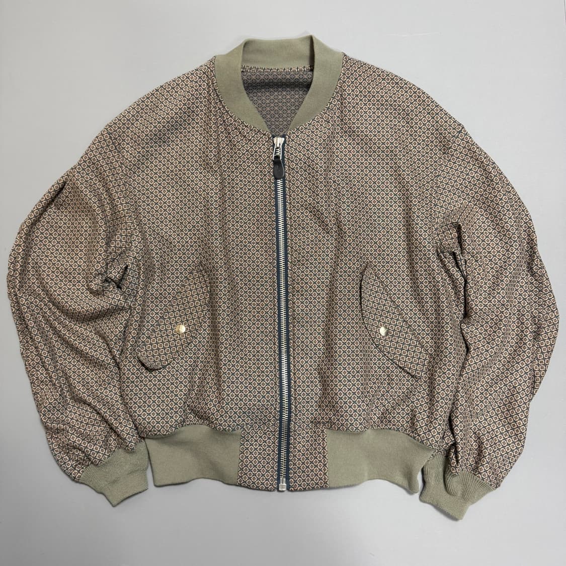 TRISECT2 by JSWORK 다크그린 베이지 에스닉 자카드 블루종 상품이미지6