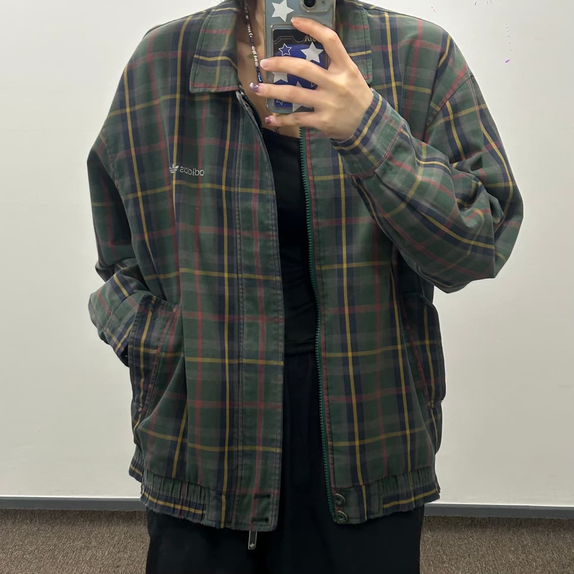 Adidas 아디다스 그린 체크 집업 자켓  상품이미지2