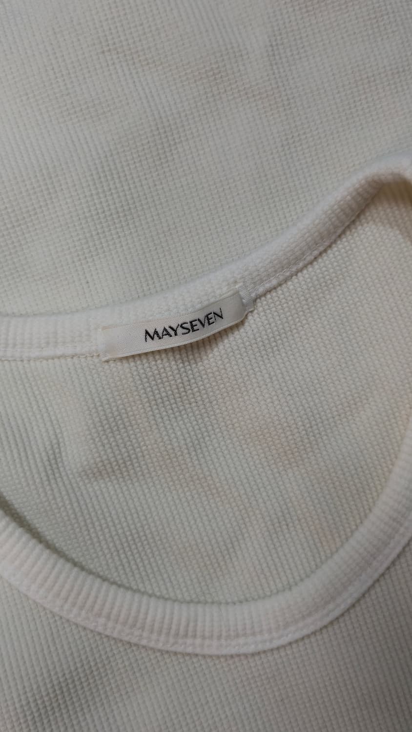 아이보리 와플 니트 슬리브리스 상품이미지6