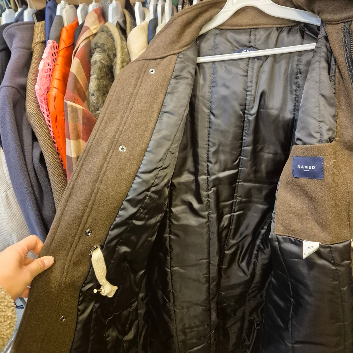 실사이즈 L~XL(착샷잇음) 브라운 울 롱코트 상품이미지9