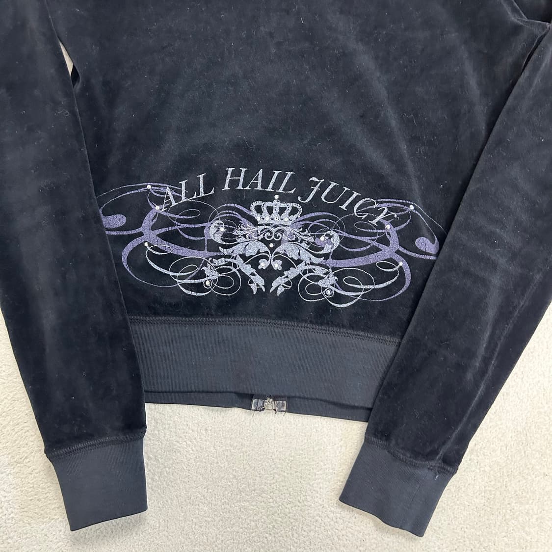 Juicy Couture Black Velour Hoodie Zip-up 상품이미지6