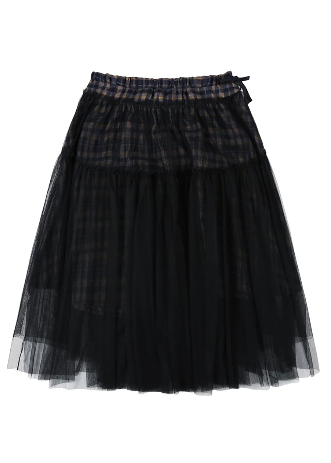 TUOMIO CHECK TULLE SKIRT [NAVY] 상품이미지1