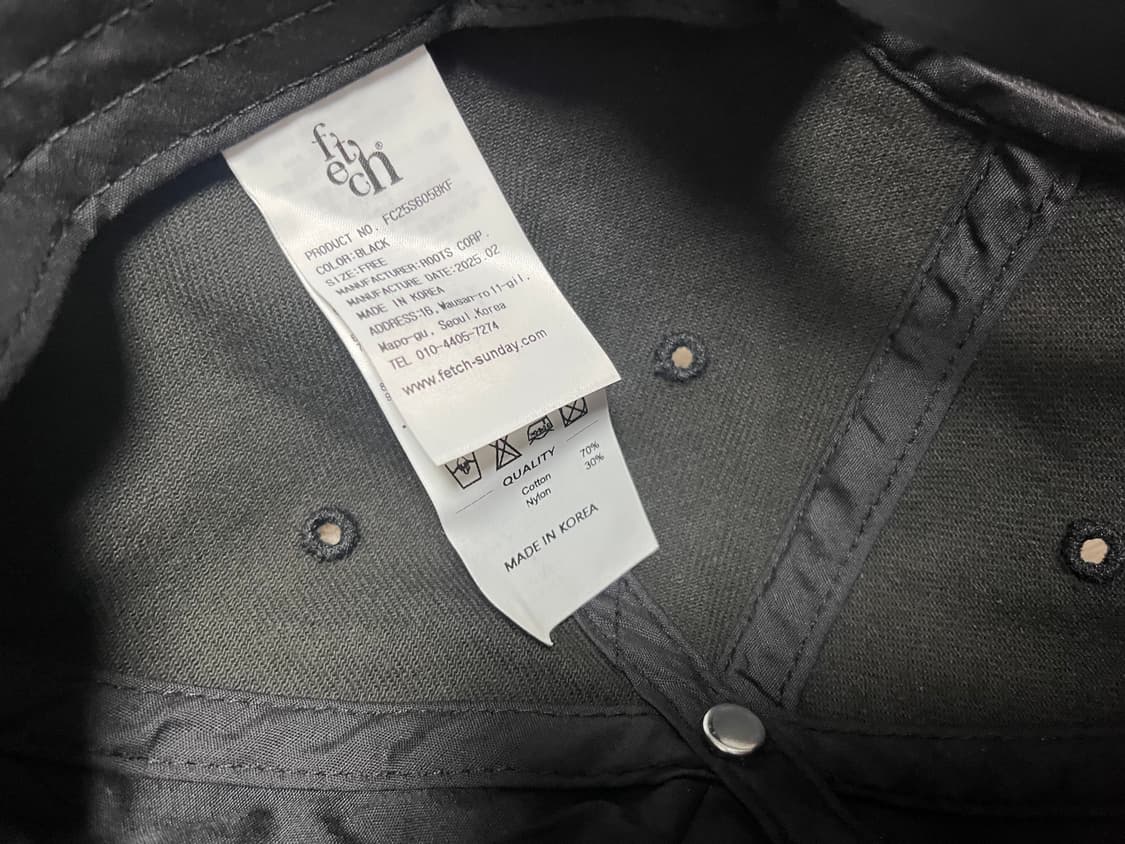 Fetch 썬플라워 자수 볼캡 블랙 상품이미지6