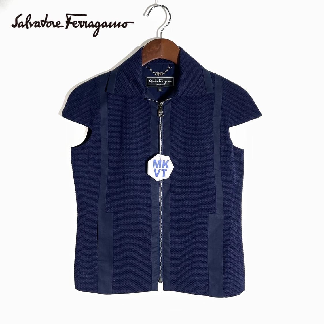 살바토레 페라가모 자가드 집업 베스트 상품이미지1